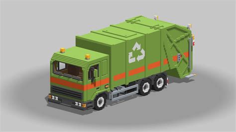 Voxel Garbage Truck | Garbage truck, 3d model, Garbage