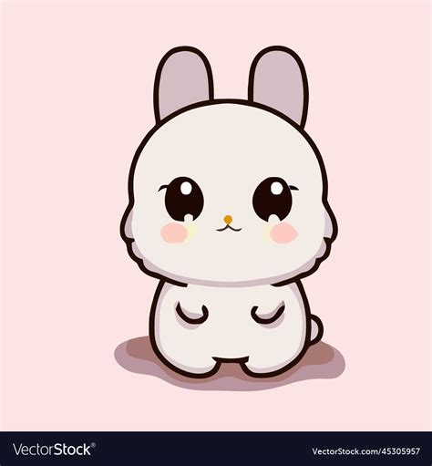 Cute rabbit rabbit kawaii chibi drawing style Vector Image