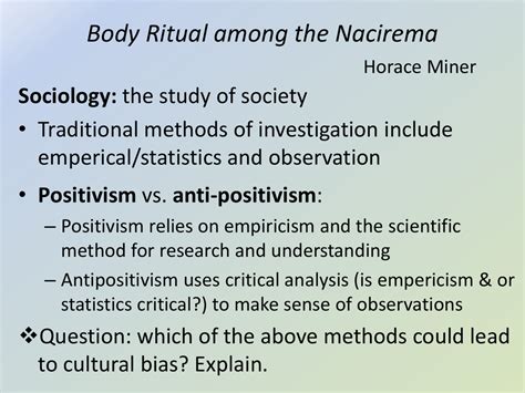 Body Ritual among the Nacirema Horace Miner