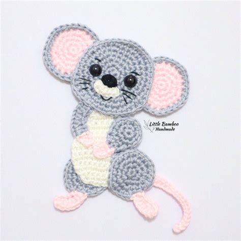 Pattern-mouse Applique-crochet Pattern, Pdf - Etsy | Crochet mouse, Crochet applique, Crochet ...