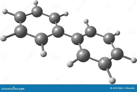 Biphenyl Molecular Structure on White Background Stock Illustration - Illustration of biphenyl ...