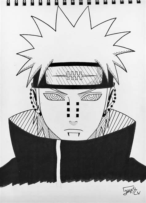 Pain (Pein) : Naruto by step-on-mee Naruto Drawings Easy, Naruto Sketch ...