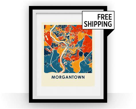 Morgantown Map Print Full Color Map Poster - Etsy