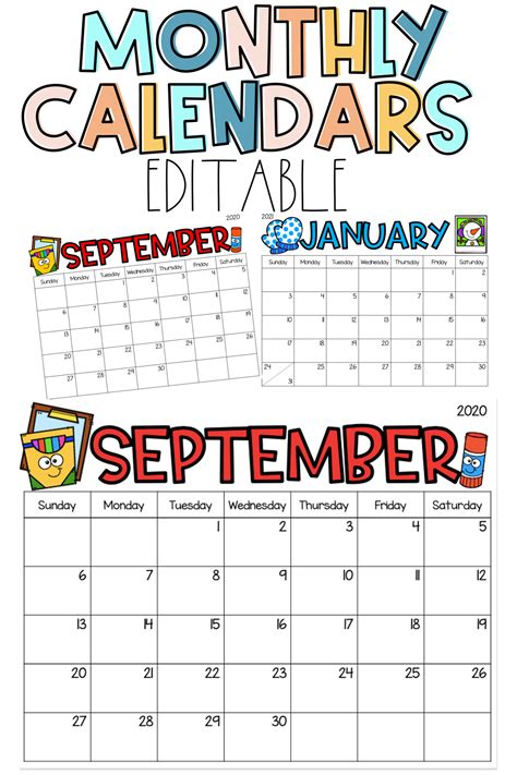 This EDITABLE and PRINTABLE calendar is perfect for your classroom ...