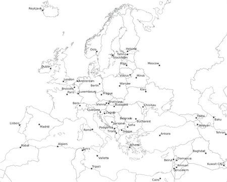 Map Of Europe States And Capitals