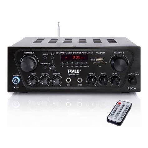 Pyle PTA24BT Bluetooth Home Audio 250 Watt 2 Channel Amplifier Stereo ...