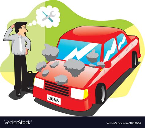 Car broke down Royalty Free Vector Image - VectorStock