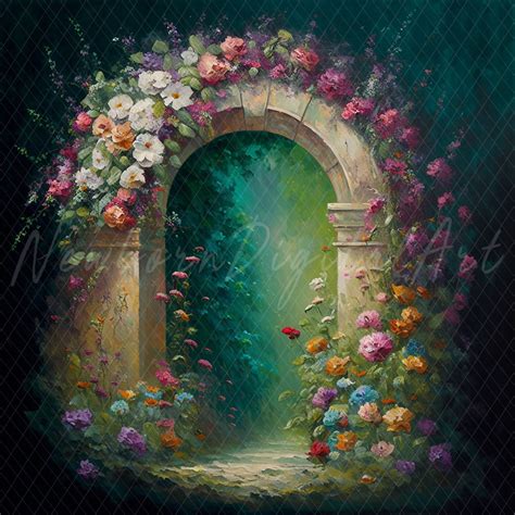 Floral Arch Backdrop, Fine Art Backdrop, Fairy Background, Digital ...