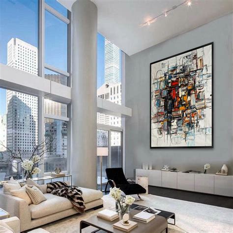 Original Modern Contemporary Abstract Wall Artwork Living Room Interior ...