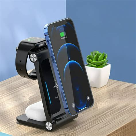 Foldable Wireless Charging Station 3 In 1 Charging Station For Multiple ...