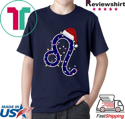 Nice Leo Zodiac Sign In Christmas Lights And Santa’s Hat T-Shirt - OrderQuilt.com