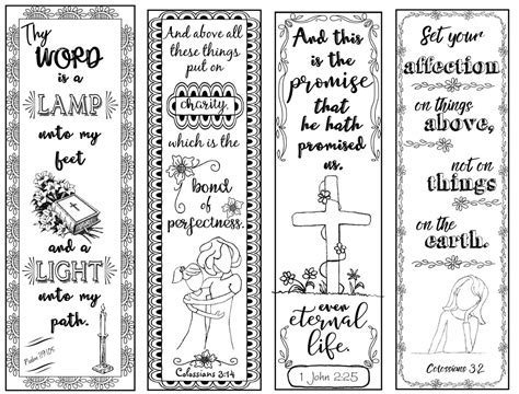 Bible Verse Bookmarks B/W Color Your Own Print and Cut - Etsy