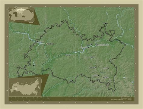 Tatarstan, Russia. Wiki. Labelled Points of Cities Stock Illustration ...