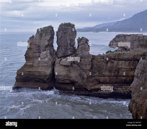 Pancake Rocks, rock formation in the Paparoa National Park, Punakaiki, South Island, New Zealand ...