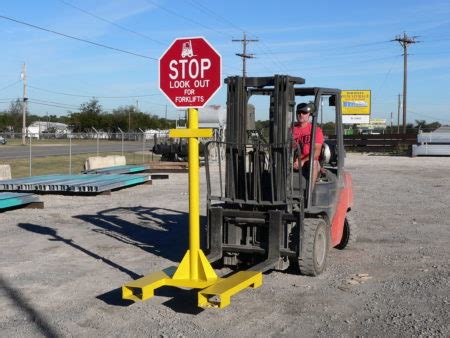 Portable Stop Sign for Forklifts - Brazos Manufacturing