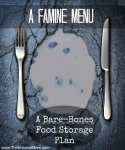 A Famine Menu - A Bare-Bones Food Storage Plan - The Survival Mom