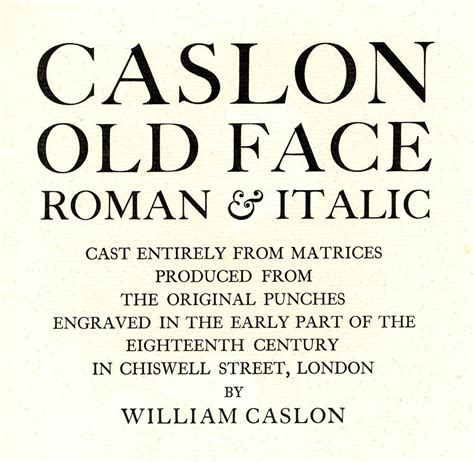 Typeface, Caslon, Old faces