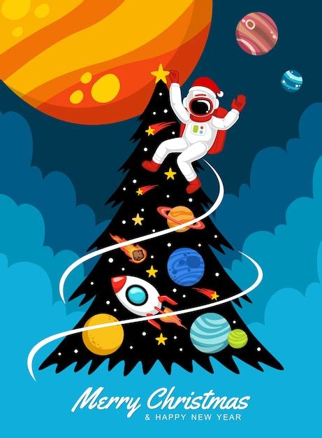 Premium Vector | Christmas in space