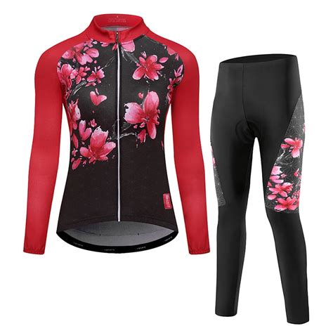 Red Women Cycling Jersey Sets Winter Cycling Clothing Pro Team Bike Clothing Ropa Ciclismo ...