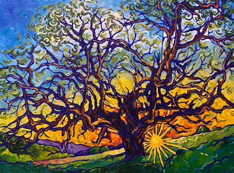 Oak Tree at Sunset | Canvas painting diy, Watercolor sunset, Artwork