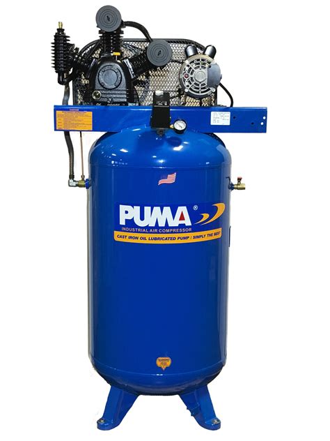 Two-Stage, 80-Gallon Vertical Tank Air Compressor From: Puma Industries ...