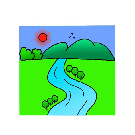 How to Draw a River - Step by Step Easy Drawing Guides - Drawing Howtos