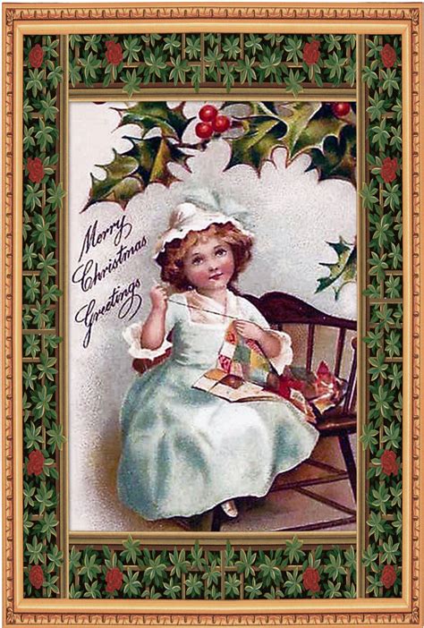 Vintage Christmas Poster Free Stock Photo - Public Domain Pictures