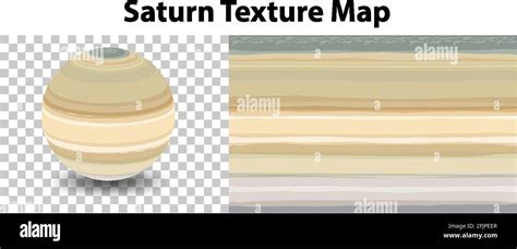 Saturn planet on transparent with Saturn texture map illustration Stock ...