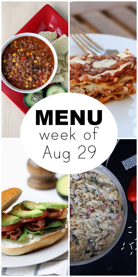 Weekly Menu for the End of August - Everyday Reading