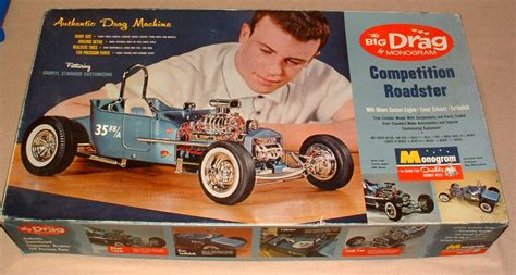 1960s MONOGRAM GIGANTIC BIG DRAG ROADSTER MODEL MINT IN THE BOX ...