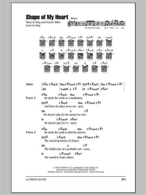 Shape Of My Heart by Sting - Guitar Chords/Lyrics - Guitar Instructor