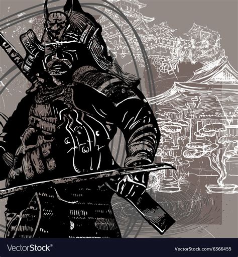 An hand drawn from Japan Culture - Samurai Shogun Vector Image