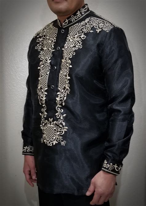 BARONG TAGALOG ARMANI Style with Inner Lining Filipino National Costume FilipinianaFormal Dress ...