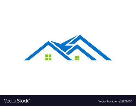 House roof construction logo Royalty Free Vector Image