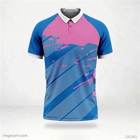 Volleyball Jersey Design blue with pink pattern - imgecart