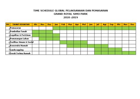 Detail Contoh Time Schedule Proyek Excel Koleksi Nomer 32