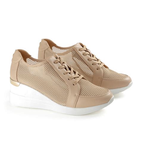 Luella Wedge Sneakers with Mesh Detail