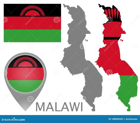 Malawi Flag, Map Pointer, Maps Stock Vector - Illustration of chart, diagram: 180800905