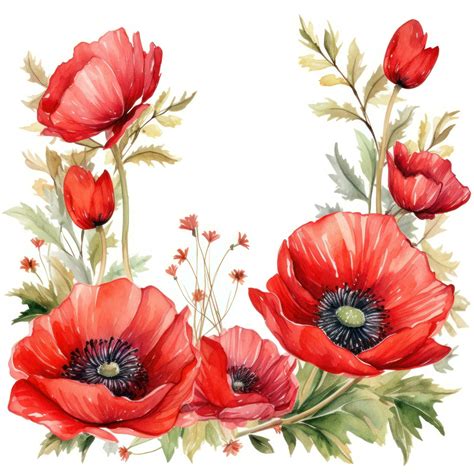 Watercolor poppy flowers background 29561312 Stock Photo at Vecteezy