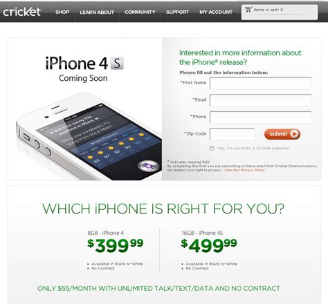 Cricket to Offer Iphone for Its Prepaid Network