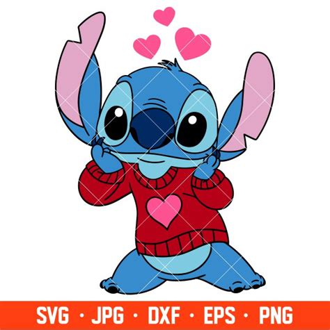 In Love Stitch Svg, Love Svg, Valentine’s Day Svg, Disney Svg, Cricut, Silhouette Vector Cut ...