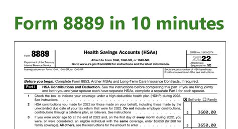 EasyForm8889 | simple instructions for HSA Tax Form 8889