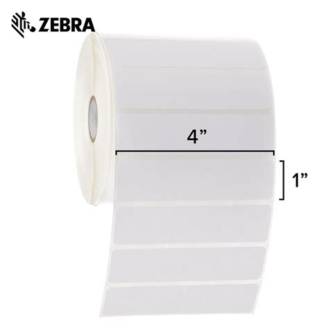 Zebra 4 x 1 in Direct Thermal Paper labels Z-Perform 2000D Permanent Adhesive Shipping labels 1 ...