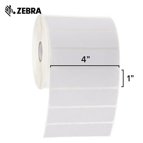 Zebra 4 x 1 in Direct Thermal Paper labels Z-Perform 2000D Permanent Adhesive Shipping labels 1 ...