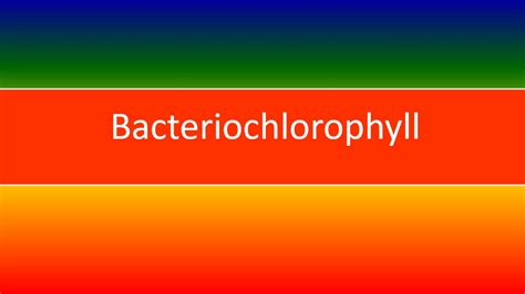 BACTERIOCHLOROPHYLL - YouTube