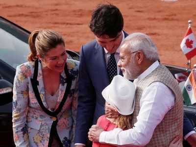 Justin Trudeau: Justin Trudeau gets a warm hug from Prime Minister Modi, and so does Ella-Grace ...