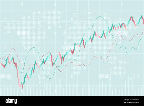 World stock market index graph. Candlestick chart, line graph and bar ...