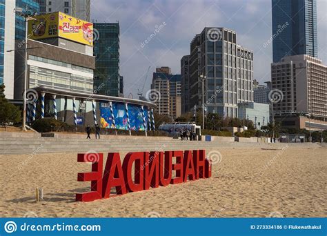 Haeundae Beach a Famous Beach in Busan during Winter Morning at Haeundae-gu , Busan South Korea ...