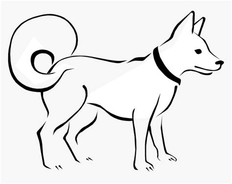 Dog Clipart Outline White - Dog Black And White Drawing, HD Png Download - kindpng