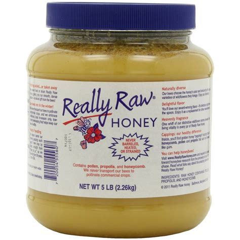 Really Raw Honey - Really Raw Honey Unprocessed Pesticide Free Honey - 5 lbs. (2.26kg) - Walmart ...